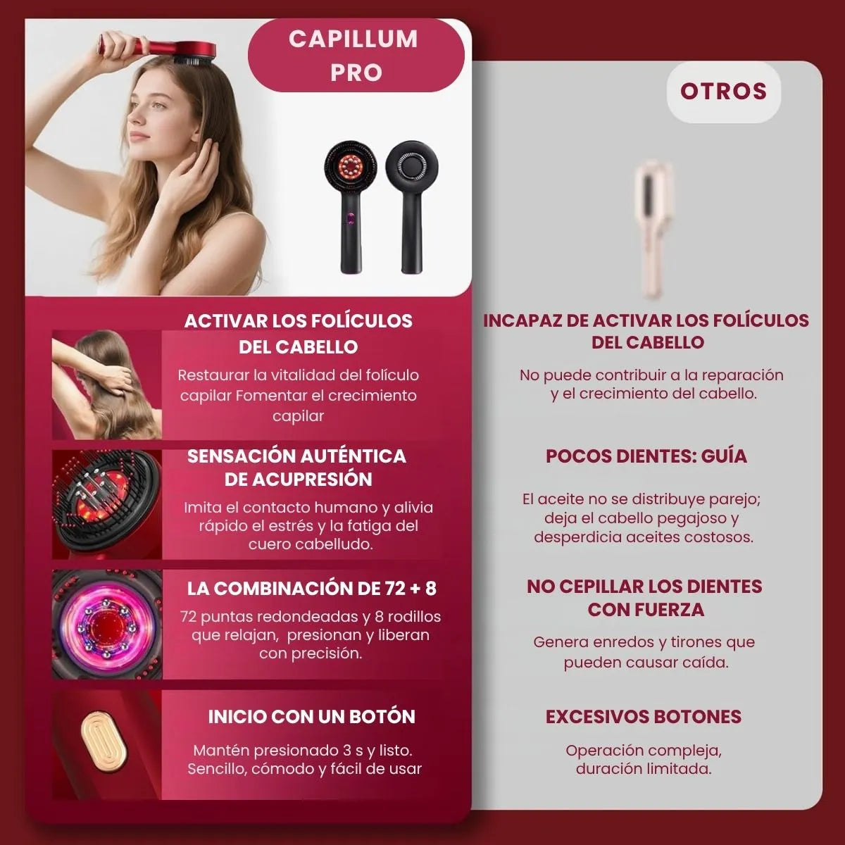 Capillum Pro Masajeador Inteligente + REGALO 💧 Aceite de Crecimiento Capilar