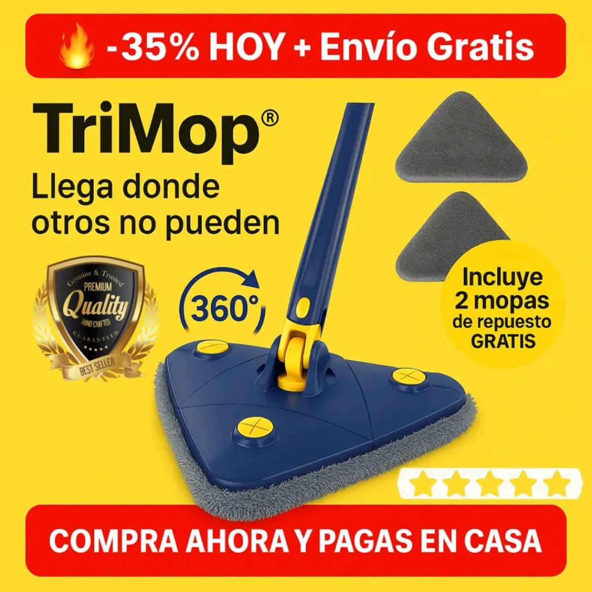 🔥 TriMop® 360° — Llega donde otros no pueden