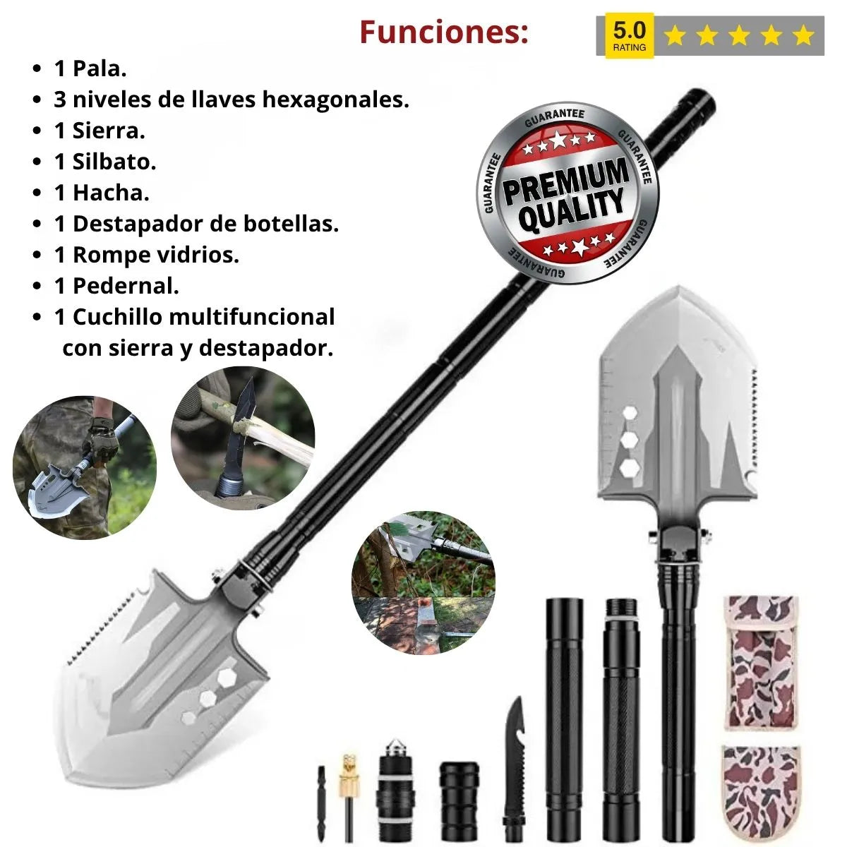TitanForce™ Pala Táctica 15 en 1