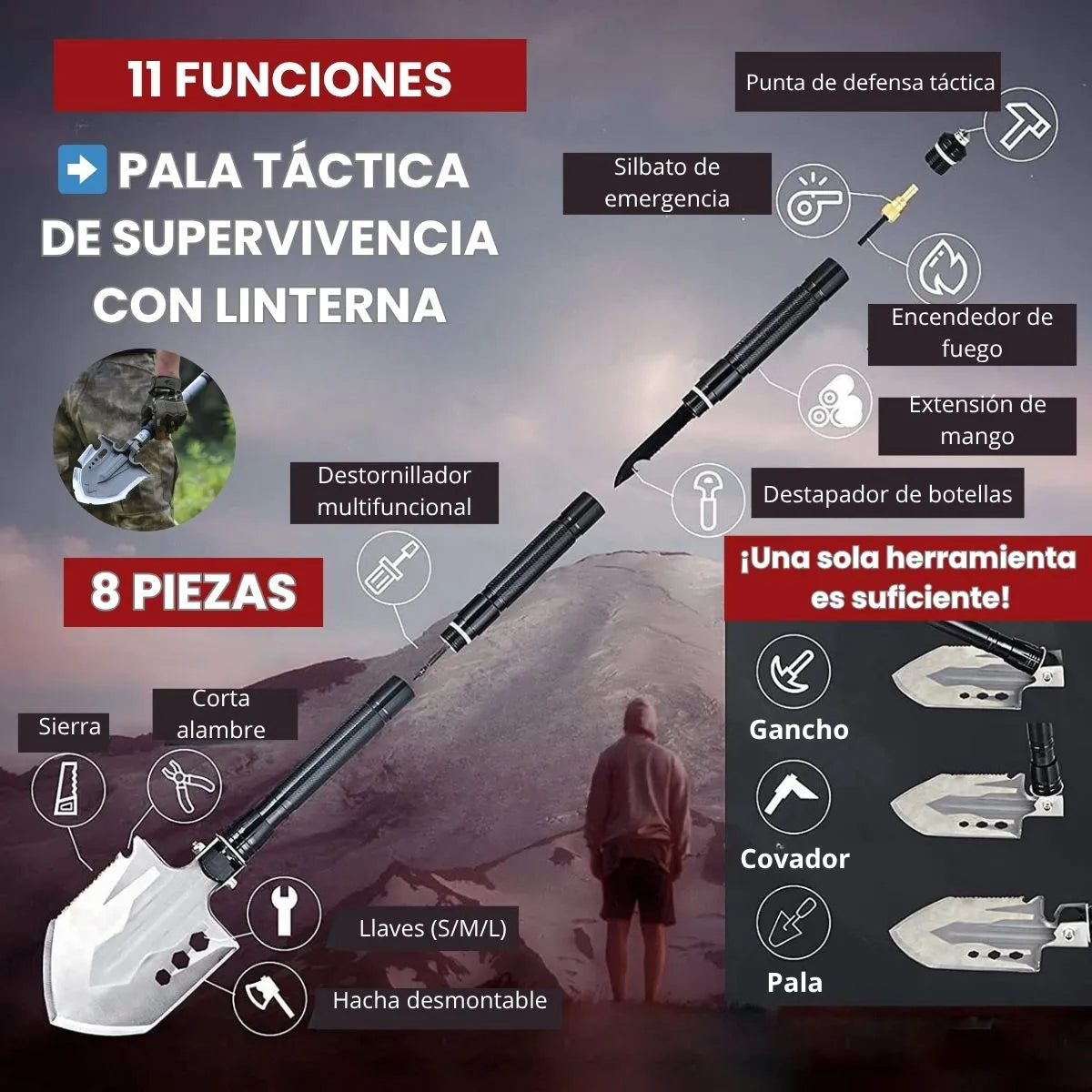TitanForce™ Pala Táctica 15 en 1